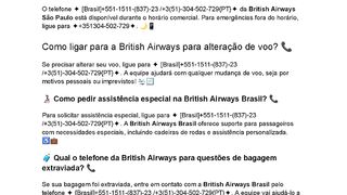 [british!!????????????????????????S-????????????????????????]Como  ligar para a British Airways em brasil?