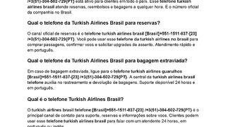 Br!!turkish!!airlines!! Como falo com atendente  da Turkish Airlines Brasil por telefone?