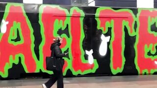 Train in Antwerp spotted with Israel terrorist state graffiti
