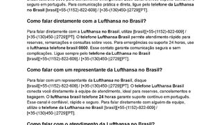 [????????????????????????]{{????????????????ℍ????ℕ????????????????????????????????}} Como falar com a Lufthansa no Brasil?