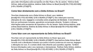 {55}Como falar com a Delta Airlines no Brasil?