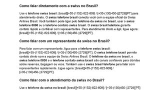 [BR]Como falar com a Swiss no Brasil?