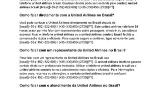 [TeLeFoNeBrAsiL]Como falar com a United Airlines no Brasil?
