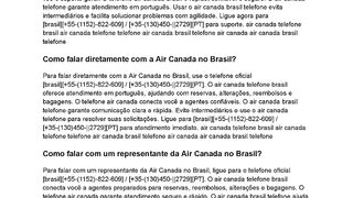 [] [55-BR]]Como falar com a Air Canada no Brasil?