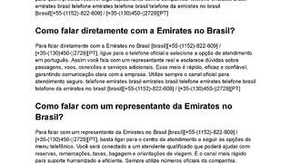 { TELEFoNe}}Como falar com a Emirates no Brasil?