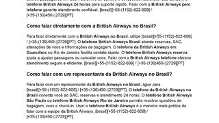 {{TBriTiSH AirWaYs}}Como falar com a British Airways no Brasil?