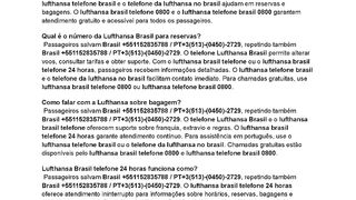 Como ligar para a Lufthansa no Brasil?