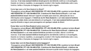 Como falar com Air New Zealand sobre reservas?