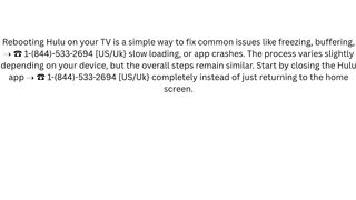 How to reboot Hulu on TV? ((Easy Support!))