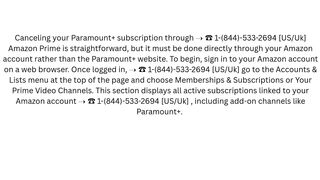 How do I cancel Paramount on Amazon Prime? (Stop Paramount Renewal)