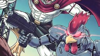 Super hero duck and chicken