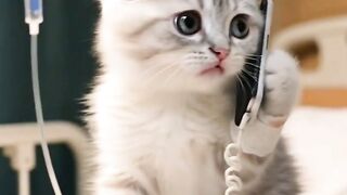 A sick cat is calling his family but no one can be  cat is really sad.