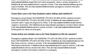 {Air New Zealand} Como consultar documentos de viagem pelo telefone Air New Zealand?