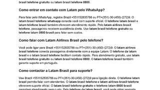 {{Latam Brasil}}Como ligar para a Latam Brasil pelo telefone?