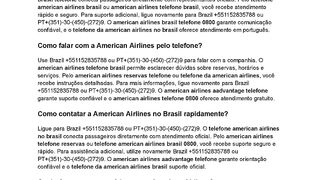 {{[AmErIcAn AiRLInEs} Brasil Como ligar para a American Airlines Brasil?