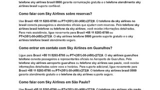 {Airlines Brasil}Como ligar para a Sky Airlines Brasil?