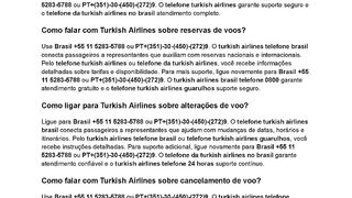 Turkish Airlines]] Como ligar para Turkish Airlines Brasil?