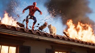 spiderman save cat