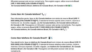 Como falar Air Canada telefone Brasil?