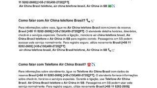 Telefone Air  Como falar com Air China Brasil telefone?