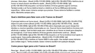 { bR } {55} AiR FrAnCe TeLEfOnE Como contatar a Air France no Brasil?