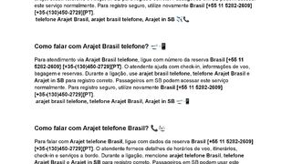 Arajet BrasilComo falar com o telefone Arajet Brasil?