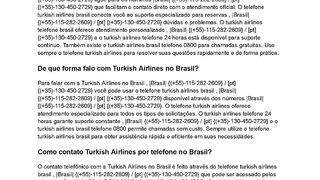 {bR} TElEfONE TUrKisH AiRLiNeS {55} Como posso falar com Turkish Airlines no  Brasil?