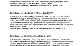 Sky Airlines)))  Como falar com o telefone Sky Airlines Brasil?