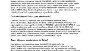 { ???????????????????? ???????????????????????????????? } Como falar ao  telefone com a Swiss?
