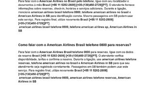 {{ TelEfoNe-lines }} Como falar com o American Airlines no Brasil pelo telefone?