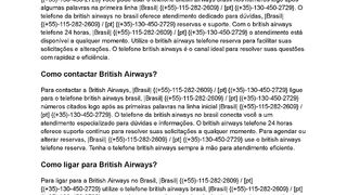 {{ BRiTISh AiRWaYs {{TelEFoNE}} }} Como falar com British  Airways?
