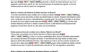 {{????????????????????????????????????????????????????}}Como falar com a Swiss Airlines no Brasil?