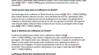 Como falar com a Lufthansa Brasil?