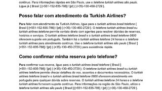 {{ tUrKiSH TelEFOnE aIRLiNes} Como  ligar para Turkish Airlines Brasil?
