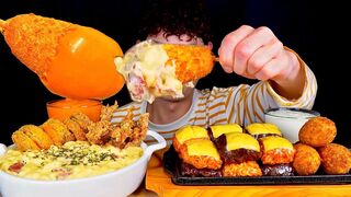 ASMR 불닭볶음면쌈 짜장라면쌈????맥앤치즈 뿌링멘보샤 미니핫도그 먹방~!