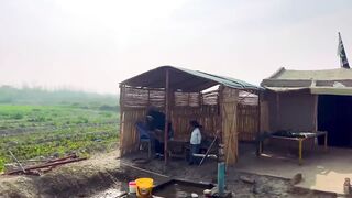Aaj Aapi Ne pehli bar Farmaish kar di l Mud house panjiri l Mud Kitchen Roof complete ho gaiy