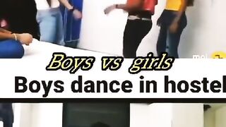 Boys and girl dance