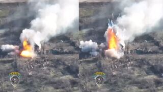 Ukrainian forces blow up Russian ammo depot in HUGE explosion in Soledar