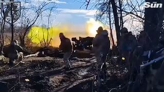 Ukrainian marines blow up Russian military depo with field guns in Donetsk
