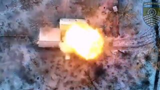 Ukrainian artillery destroy a Russian tank Ammo depot in Donesk region