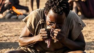 Suku Hadzabe makan daging hasil buruan