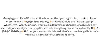 How Do I Manage My FuboTV Subscriptions? {Fubo subscription Guide}