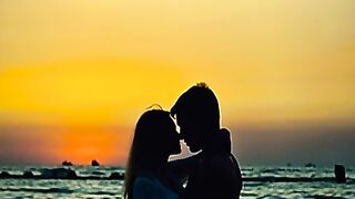 Wife Romance in Ocean with Husband