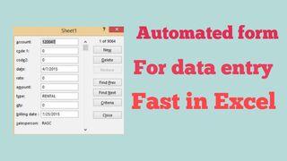 How to create Auto entry form in microsoft excel