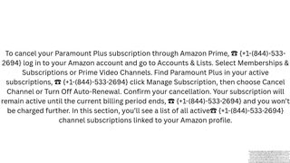 How do I cancel my Paramount Prime subscription? What You should Need to Know