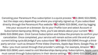 How do I cancel my subscription to Paramount Plus? Stop Paramount Plus Billing