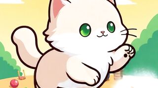 Magical Kitten Walking on Glowing Path  Adorable Fantasy Cat Short