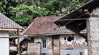 Village atmosphere at the foot of the waterfall