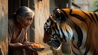 Tiger and poor women deep friendship