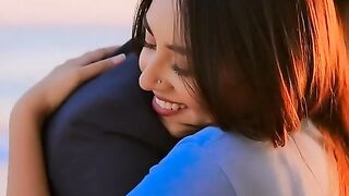 Enjoy in Beach New married Couple